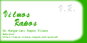 vilmos rapos business card